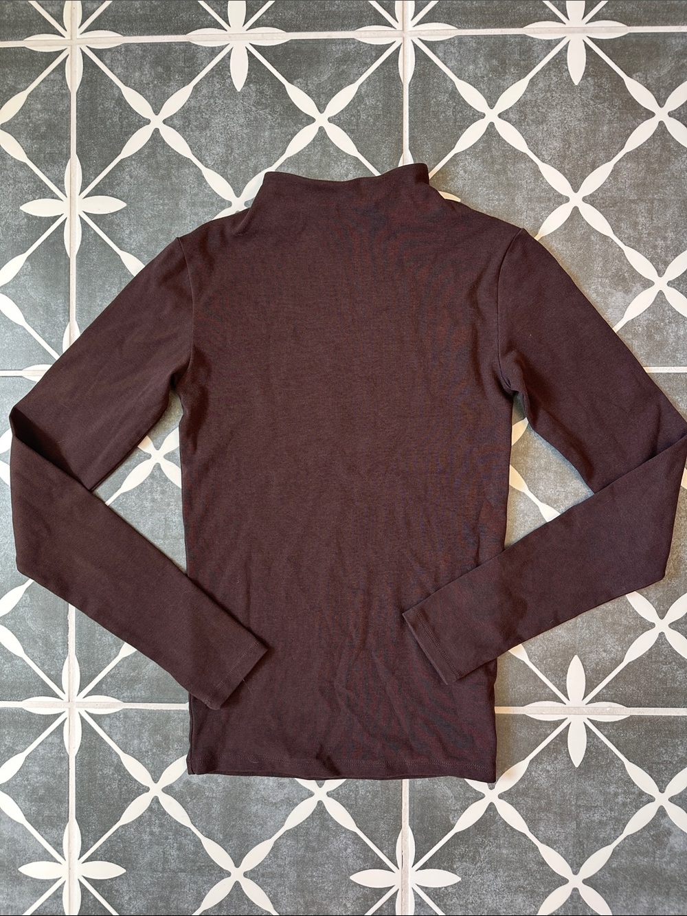 Zara Brown Long Sleeve Turtleneck Top
